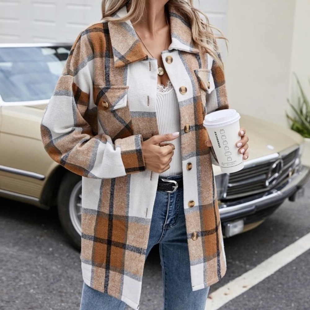 SHEIN Plaid Shacket